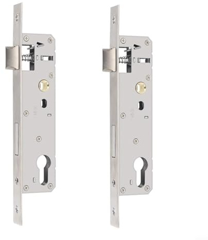 CNANRNANC Lot de 2 serrures à mortaise en acier inoxydable 9235 pour jardin avec cadre tubulaire et insert sécurisé en forme de U pour portes intérieures et extérieures