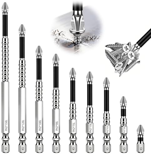 Juego de brocas antideslizantes K5 con punta de estrella, 9 piezas. Taladro resistente a los golpes, juego de brocas antideslizantes de 25-150MM. Broca magnética de repuesto, punta de destornillador