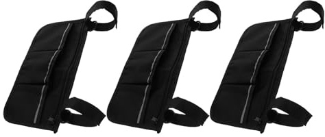 HANABASS Sacoche Latérale Noire pour Fauteuil Roulant en Tissu Oxford Résistant avec Bande Réfléchissante Organiseur Suspendu Multi-Poches pour Accessoires et Rangement de Voyage Usage