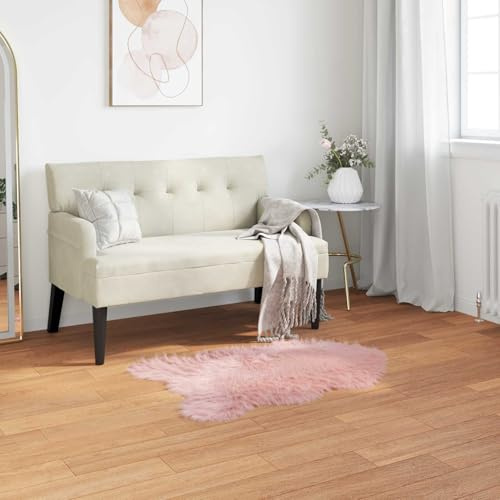 Tonture Alfombra de piel de oveja sintética, rosa, 80 x 120 cm, poliéster extrasuave, Flokati, alfombras para sala de estar, dormitorio, decoración de suelo moderna