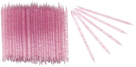 Bastoncini monouso per pedicure manicure monouso spingi cuticole per unghie a doppia estremità per salone di arte per unghie uso domestico plastica 100 pezzi 9,5 cm (Rosso violaceo)