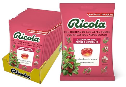 Ricola - Arándano, Caramelos, Caja 12 Unidades | Refresca, Suaviza la Garganta, 13 Hierbas Suizas, Sabor Arándano, Uso Diario, Formato Bolsa, Fácil de Llevar, 12 uds