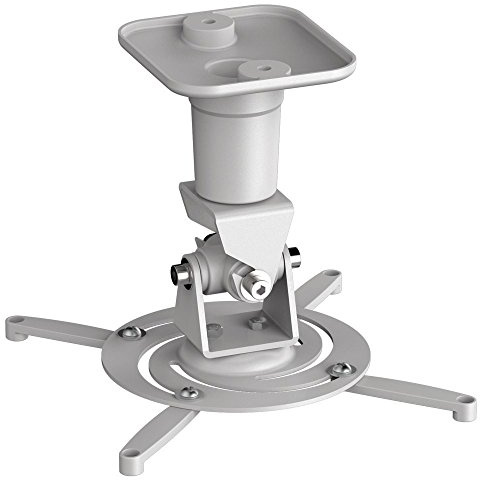PureMounts Spider-Plus Fixation Plafond pour projecteur, inclinable à 25 °, orientable, Distance au Plafond: 225 mm, capacité de Charge Max. 15 kg, espacement des Trous 180-310 mm, Blanc