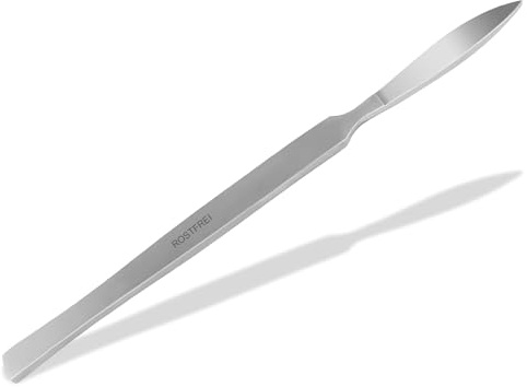 InstrumenteNrw Skalpell mit fester scharfer Klinge, rostfreier Edelstahl | Leder-Messer mit scharfer feststehender Skalpellklinge für Furnierarbeiten, Modellbau oder zum Basteln 14,5 cm