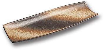 10 Strawberry Street Nagoya 13 x 5 Coupe Rectangular Platter, Set of 2, Honey/Brown