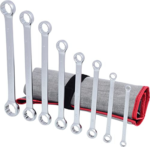 KS TOOLS ULTIMATEplus Double Ring Ended Spanner Set, Straight, 8 pcs, Clear