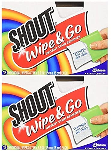 Shout Wipes – bärbara fläck-handdukar – paket med (24) våtservetter