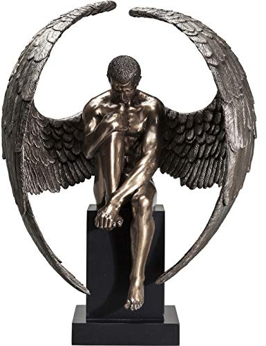 Kare Design Deko Figur Nude Sad Angel, Dekofigur, Dekoobjekt, Dekoration Wohnzimmer, große Skulptur, Engelsfigur sitzend (H/B/T) 63x48x32cm, Braun