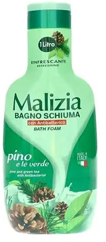 3 X malizia bagno Pino e verde Te Schiuma bagni Bath Shower Foam 1 LT