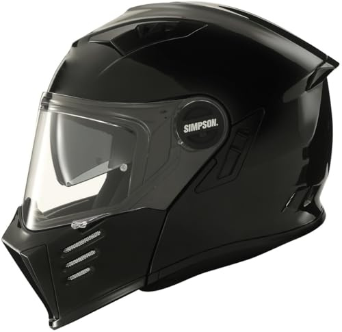 Simpson Darksome Plain Flip Front Motorcycle Helmet Modular Crash Lid Matt Black Medium