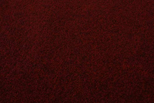 Rasenteppich Kunstrasen Premium dunkelrot rot Velours Weich Meterware, verschiedene Größen, mit Drainage-Noppen, wasserdurchlässig (200x250 cm)