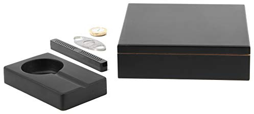 Humidor Set black, incl. ashtray, metal cutter humidifier, hygrometer, 30 cig