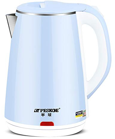 La Sécurité Bouilloire électrique en acier inoxydable, bouilloire à thé à eau 2,3 L, arrêt automatique et protection contre l'ébullition, pas de contact plastique, 1500 W Chauffage Rapide, Beige