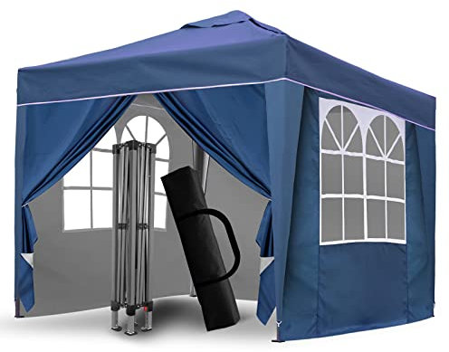 SANHENG Tonnelle pop-up, tente pop-up avec lests, complètement étanche, pavillon toutes saisons, idéal pour les fêtes en plein air, camping (3 x 3 m, Bleu)