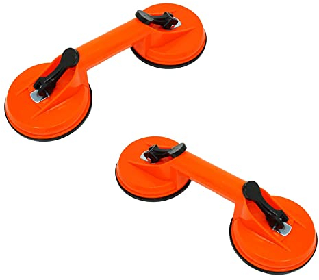 Dapetz ® Double Suction Pad Lifter 70kg Dual Suction Cups Sucker Plate Glass Mirror Lifters Glass Suckers Double Suction Cup for Transporting, Awkward Items, Plate Glass, Tile 2PCS