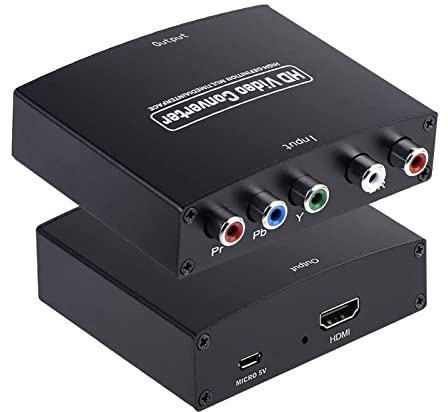 Nicoone YPbPr-zu-HDMI-Konverter für DVD, Konsole und HDTV | Component-Video- und Audioübertragung; für Monitor und Fernseher