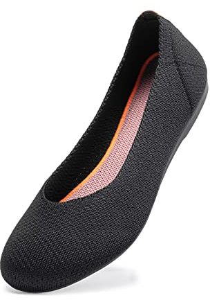 Frank Mully Damen Ballerinas Slip On Knit Kleid Schuhe Pumps Schuhe Runde Zehe, Schwarz, 41 EU