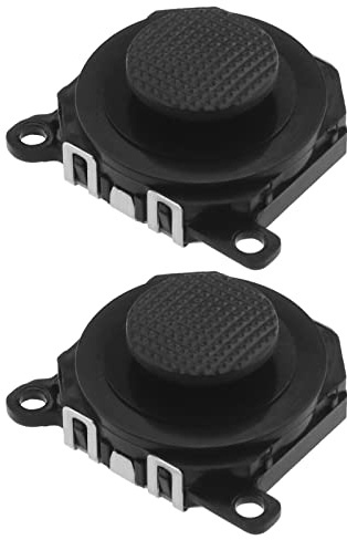 2pcs 3D Bouton Analogique Joystick Stick Remplacement Compatible avec PSP 1000 3D Analogique Joystick Bouton de Commande en Plastique, Noir