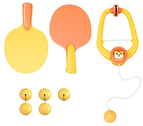 rockible Indoor Tischtennis Selbsttrainings Tischtennis Trainer Zum Aufhängen von Tennisbällen Zur Verbesserung Der Hand Augen Koordinations Trainingsgeräte, 6 Kugeln Gelb
