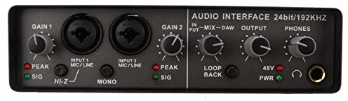 KAKAKE Carte Son USB en Direct, Carte Son Professionnelle en Direct 24BIT 192KHZ Sortie TRS RCA entrée RCA en métal pour Studio pour Diffusion en Direct