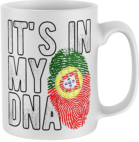 Purple Print House Portuguese Flag Mug Portugal Its In My DNA Football World Gift Coffee Tea Cup