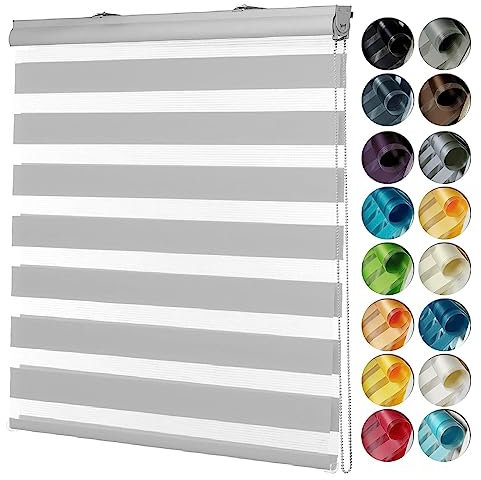 Lamellenvorhang Vertikaljalousie 30 x 220 cm Sichtschutz, Lichtschutz Sonnenschutz-Vertikaljalousie Inkl. Aller Montage-Teile für Tür und Fenster, Hellgrau