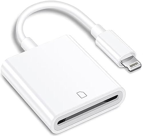 (Apple MFi Certified) Lightning to SD Card Camera Reader for iPhone,Trail Camera Viewer SD Memory Card Reader Adapter Compatible with iPhone 14/13/12/11/XS/XR/X/8/7/iPad,Plug and Play