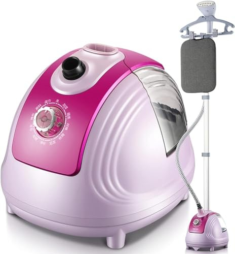 Vaporizador De Ropa Vertical, Plancha De Prensa De Vapor Vaporizador De Ropa De Pie 35S Eliminación Rápida De Arrugas 10 Modos De Vapor con Tanque De Agua De 1.8L (Color : Pink)