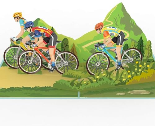 papercrush Pop-Up Karte Rennradfahrer, 3D Geburtstagskarte für Geldgeschenk | Gutscheinkarte für Radfahrer, Glückwunschkarte für Mann & Vater, Gutschein für Fahrradtour, Abschiedskarte zum Ruhestand