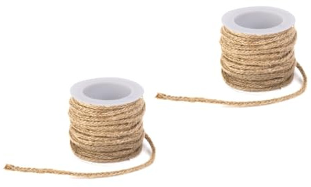 jojofuny Lot De 2 Ficelles De Jute De 5 M en Sisal Naturel Diamètre 2 Mm pour De Boîtes Et Travaux Manuels