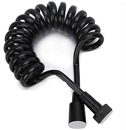 Spring Flexibler Duschschlauch, ABS Flexibler Teleskop-Brauseschlauch, Badezimmer Spirale Flexibler Brauseschlauch Handbrause oder WC Bidet Sprüher, 2M Schwarz
