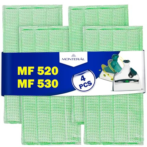 4 Stück Microfasertücher MF520 MF530 für Vorwerk Kobold SP520 SP530 | für Reinigungstücher Bodenwischer Elektrisch - MONTERAL