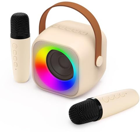 Jeefu Karaoke Machine 2 Microphones, Birthday Gifts for Girls Toys Age 3-15 Year Old Girls Gifts Kids Microphone Toys for 3-12 Year Old Girls Birthday Presents Easter Gifts for Kids