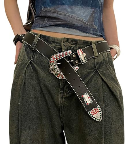 Mumuve Bunter Gürtel Jeans Punk Nietengürtel Moderner Street Player Club Party Wear