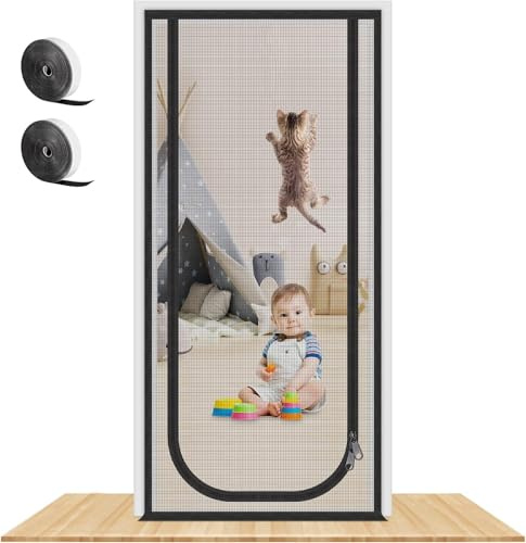 tylxayoxa Zanzariera for Animali Domestici 80 Cm X 200 Cm, Zanzariera for Gatti Ispessita for Soggiorno, Camera da Letto, Cucina, Patio, Zanzariera for Cani con Chiusura A Zip(150x220cm)