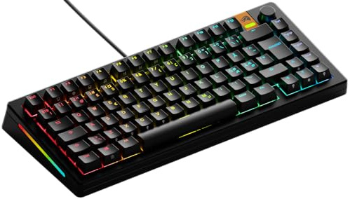 GLORIOUS Gaming GMMK 3 HE med dynamiska avtryckare, Hall Effect, 8K uppdateringsfrekvens, MX- Och magnetbrytare, 75% TKL, doubleshot PBT-tangenter, Nordisk QWERTY - Svart - USB-C Wired