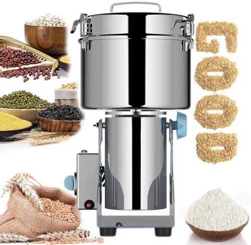Electric Vegetable Choppers Electric Vegetable Cutter Electric Grain Mill, Spice Grinder 32000 RPM Multifunctional Food Spice Grinder Stainless Steel Dry Spice Mill Machine Stainless Steel p