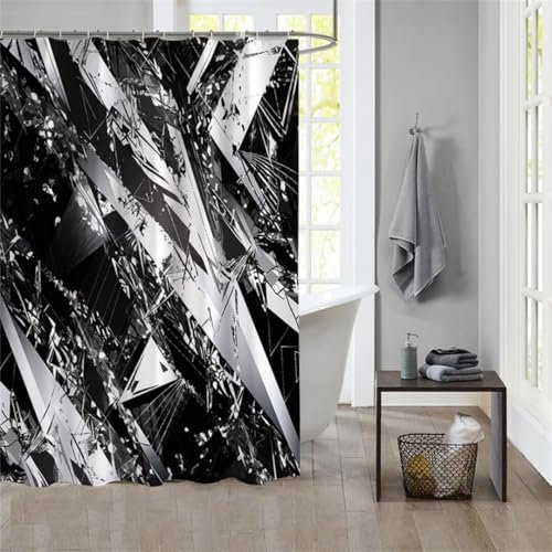 Duschvorhang SilverShower Curtain Curtains, Duschvorhänge Duschrollo 180x200cm Duschvorhang Mit Gewicht Badewanne, Duschrollo, Badewanne Duschvorhang Textil Stoff Waschbar Bad Vorhang Badevorhang 1021