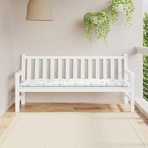 Sufrk Gartenbank-Auflage Blattmuster 180x50x7 cm Oxford-Gewebe Sitzbank Outdoor Sofastuhl FüR Den AußEnbereich