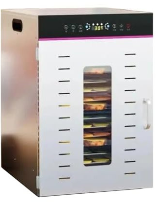 Deshidratador de alimentos- Secador de frutas de 14 capas, secador de aire for comida de mascotas del hogar, máquina comercial pequeña y automática de frutos secos, gris claro sobre la mesa Máquina se