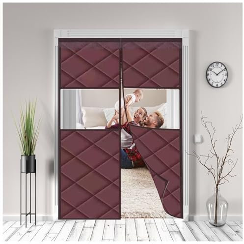 Garage Door Cover for Car W95xH240cm Door Garage Door Insulation kit Panels Garage Insulation Thermal Garage Insulation Kit Garage Door Privacy Garage Door Screen Blackout Curtain Garage Door-Brown