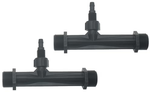 GWYAN 2 inyectores Venturi negros de 3/4 pulgadas, inyector de fertilizante Venturi de riego negro, adecuado para sistemas de riego agrícola
