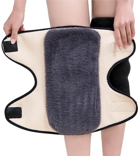 REIFOR Knieschützer Knieschoner Warme, Mit Plüsch Gefütterte Knie- Und Bein-Ärmelpolster For Männer Und Frauen For Skifahren, Radfahren, Laufen Knieschützer Wandern(Black-Long,XL)