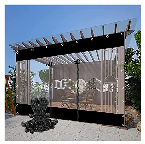 YHKJLYH Cortina Impermeable Transparente con Puerta Enrollable, Lona de PVC de 0,5 mm con Ojales en el Panel Lateral para Exteriores, pérgolas, cenadores y porches