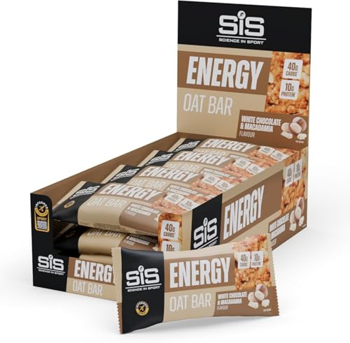 Science in Sport Barrita energética de avena con chocolate blanco y macadamia | 40g carbohidratos, 10g proteína – Informed Sport – ideal para entrenamiento y recuperación (paquete de 12)
