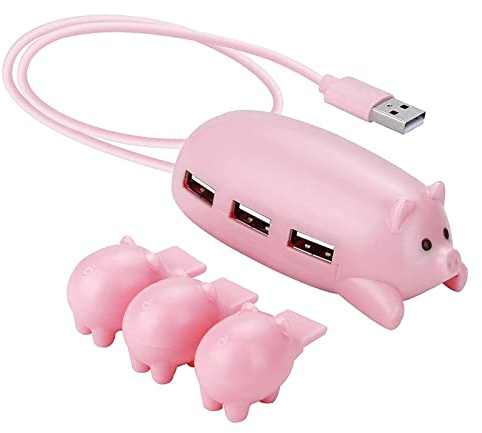 Dibujos animados 3 puertos USB 2.0 Hub Splitter para portátil USB Hub 2.0 adaptador de teclado extensor portátil Gadget divisor extendido