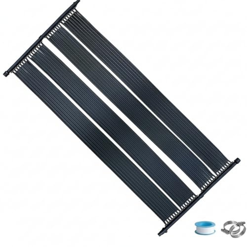 Mucola Poolheizung Solar Solarkollektor 2er Set je 605x80 cm Schwarz | Erwärmt Poolwasser um bis zu 10°C, Anschluss 38/30 mm an die Poolpumpe, UV-beständig, beliebig erweiterbar, aus Polyethylen