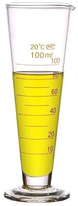 Graderad glasbägare, Laboratorieborosilikatglas, konisk graderad mätkopp med pip 5mL till 2000mL fotad(5ml)