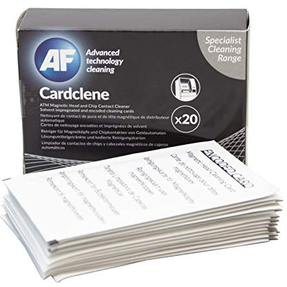 Geldautomaten-Chip- und PIN-Reiniger. Codierte Karte zum Reinigen von Geldautomaten, Kartenlesern, Geldautomaten, Lochautomaten. 20 feuchte Karten hygienisch versiegelt. Bankautomat