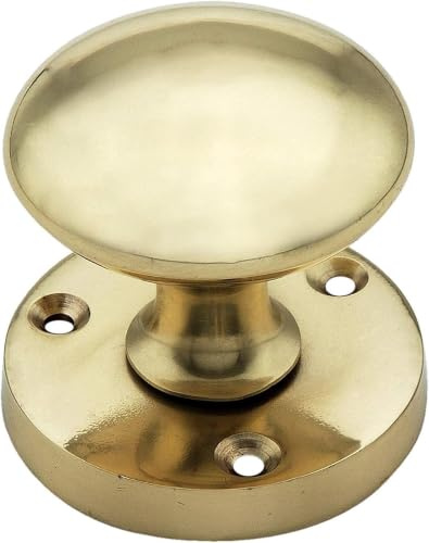 Ironmongery World Runder Türknauf, massives Messing, viktorianischer Stil